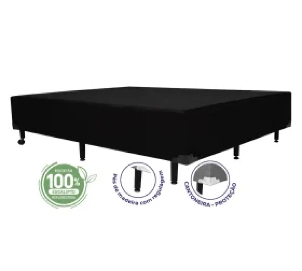 Cama Box Casal 1,38 - Cama Box Casal 1,38 - TC: Suede Preto